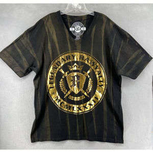 Rawyalty Couture T-Shirt Men’s Sz 3X Black Legendary Short Sleeve V-Neck Hip Hop
